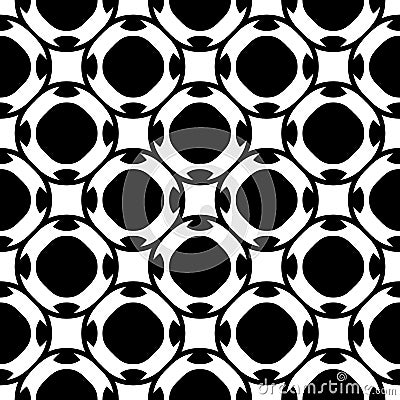 Black & white seamless pattern, geometric texture Vector Illustration