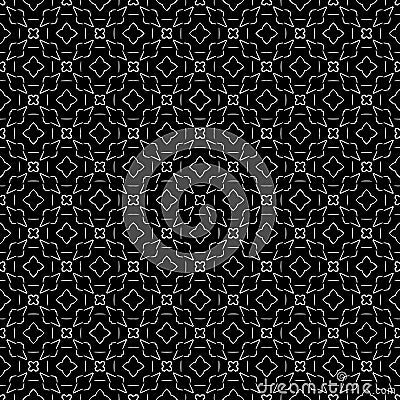 Black and white seamless pattern texture. Greyscale ornamental graphic design. Mosaic ornaments. Pattern template. Cartoon Illustration