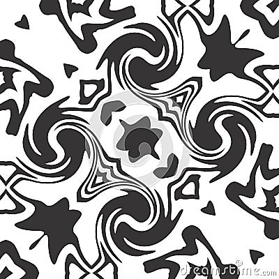 Black and white Seamless Repeating Vector Pattern. Multi, hexagon. Vector Illustration