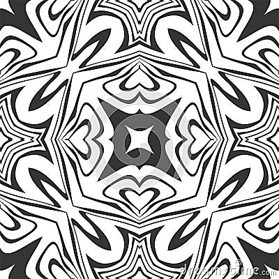 Black and white Seamless Repeating Vector Pattern. Multi, hexagon. Vector Illustration