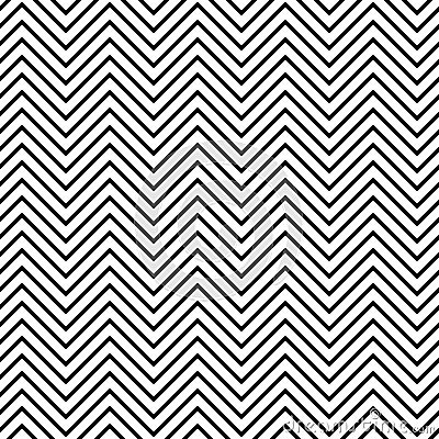 Black and white seamless zig zag line pattern Vector Illustration