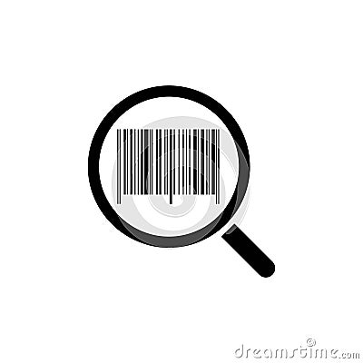 Black and white search barcode logo template Vector Illustration
