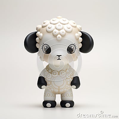 Adorable Black And White Sheep Toy Inspired By Minjae Lee Stock Photo
