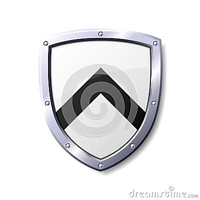 Black and White Shield Vector Illustration