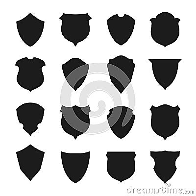 Black and white shield Vector Illustration