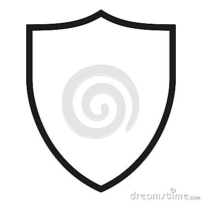 Black and white shield silhouette Vector Illustration