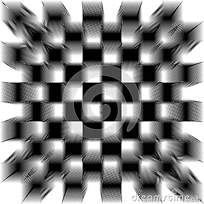 Black and white shifted tiles Vector Illustration