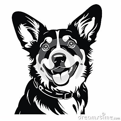 Canine Corgi Silhouette Decal: Eye-catching Dog Design Stock Photo