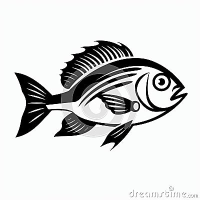 Bold And Energetic Fish With Black Stripes - Free Vector Illustration Stock Photo