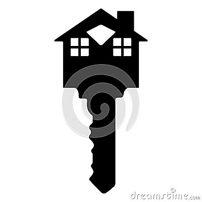 House Key Silhouette Vector Illustration