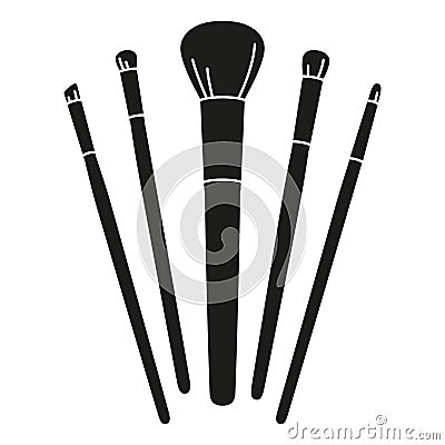 Black and white silhouette make up brush set Vector Illustration