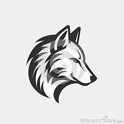 Minimalistic Wolf Emblem Logo Template Illustration Stock Photo