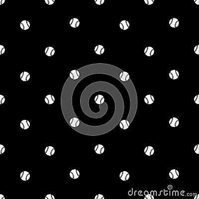 Black and White Baseball Seamless Pattern Stock Photo
