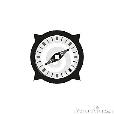 Black and white simple outline vector compass icon Stock Photo