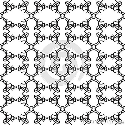 Black and white simple shape geometric seamless pattern, vector Vector Illustration