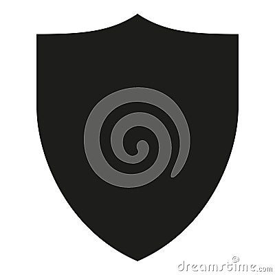 Black and white simple shield silhouette Vector Illustration