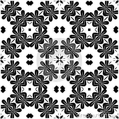 Black and white simple star shape geometric seamless pattern, vector Black and white simple star shape geometric seamless pattern, Vector Illustration