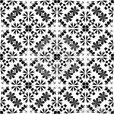 Black and white simple star shape geometric seamless pattern, vector Black and white simple star shape geometric seamless pattern, Vector Illustration