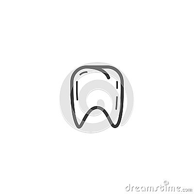 Simple vector line art outline healthy tooth icon Stock Photo