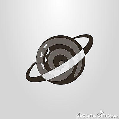 Simple vector pictogram of abstract saturn plane Vector Illustration