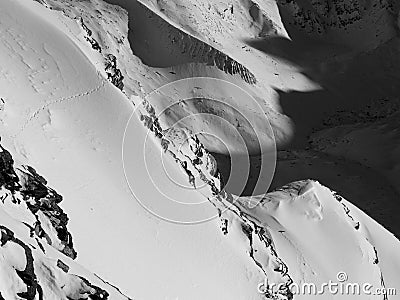 Black and white snow landscape Stock Photo