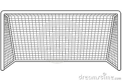 Black and white soccer gate icon. Vector Illustration