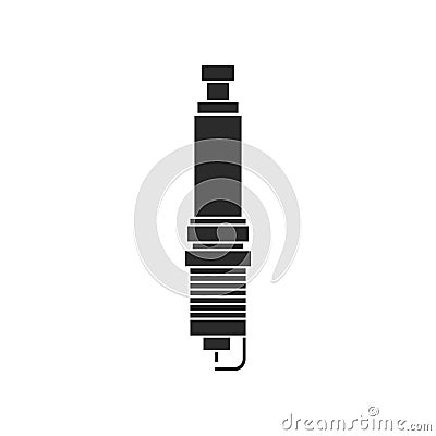 Black and white spark-plug icon Vector Illustration