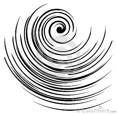 Black and white spiral Vector Illustration