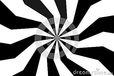 Black and white spiral background, swirling radial pattern Vector Illustration