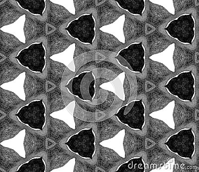 Black and white spring allover seamless pattern. H Stock Photo