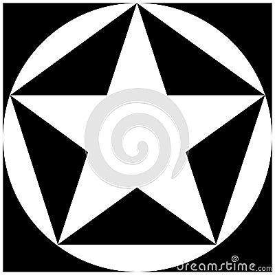 black and white star, pentagon, circle, square Stock Photo