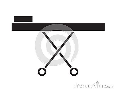Black and white stretcher icon vector isolated in white background. Vector Illustration