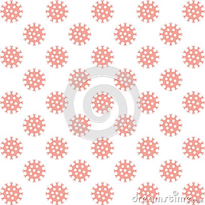 Black and white stylized coronovirus vector seamless Vector Illustration