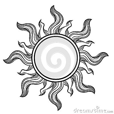 Sun drawing classic Vector Illustration