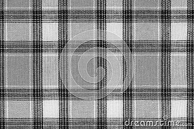 Black and white tartan texture background. shirt fabric with a checkered pattern. factory material Stock Photo