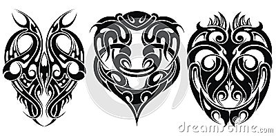 Tattoo design elements. Editable vector illustration. Vector Illustration