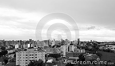 Black and white - Top view of the city of Campinas, in Brazil Stock Photo