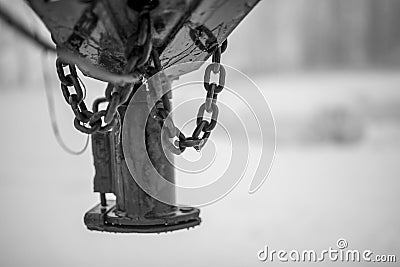 Black and White Tractor Hitch Stock Photo