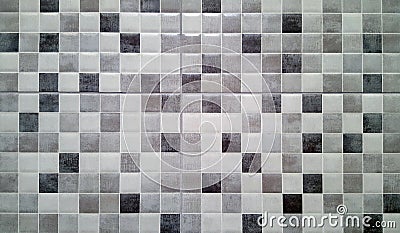 Black and white traditional ceramic floor tile Stock Photo