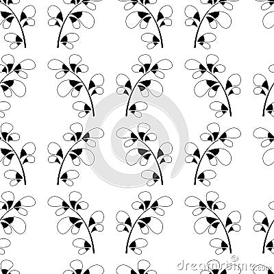 Elegant black and white damask vector seamless pattern. Stock Photo