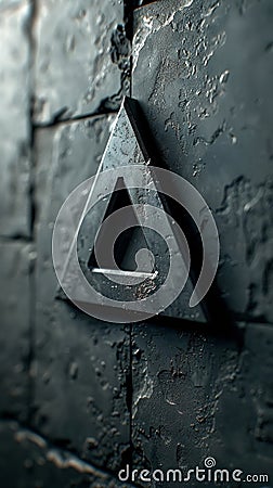 Black and White Triangle on Wall Stock Photo