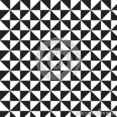 Black and white triangles crosswise pattern background Vector Illustration