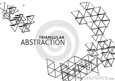 Black and white triangular abstraction. Minimal vector graphics Vector Illustration