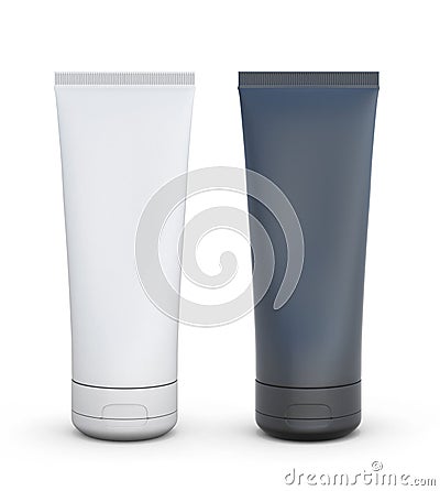 Black and white tube for cream or another cosmetic remedy Stock Photo