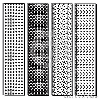 Black and white variety shape pattern Vector Illustration