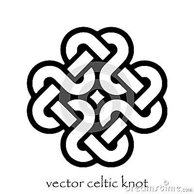Authentic black-white vector celtic knot. Vector Illustration