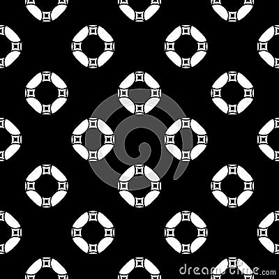 Black and white vector geometric seamless pattern, monochrome r Vector Illustration