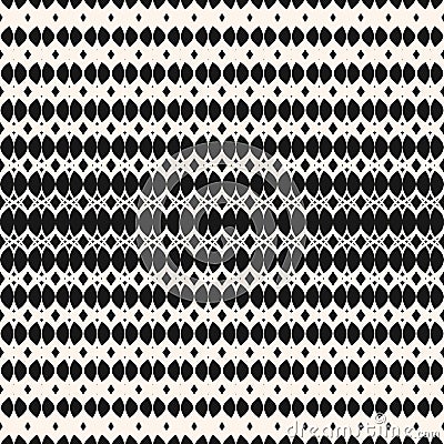Black and white vector halftone seamless pattern with mesh, lace, weave, grid Vector Illustration