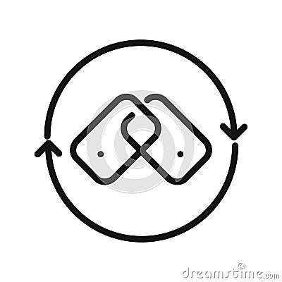 Backlink Building Icon Black And White Illustration Vector Illustration