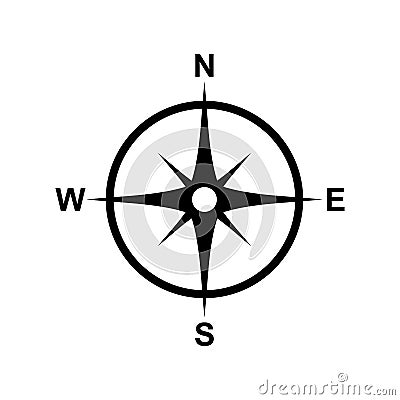 Black and white vector Vintage compass rose Vector Illustration